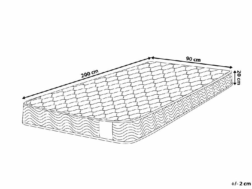 Taštičkový matrac 90x200 cm BALAR (stredne tvrdý)