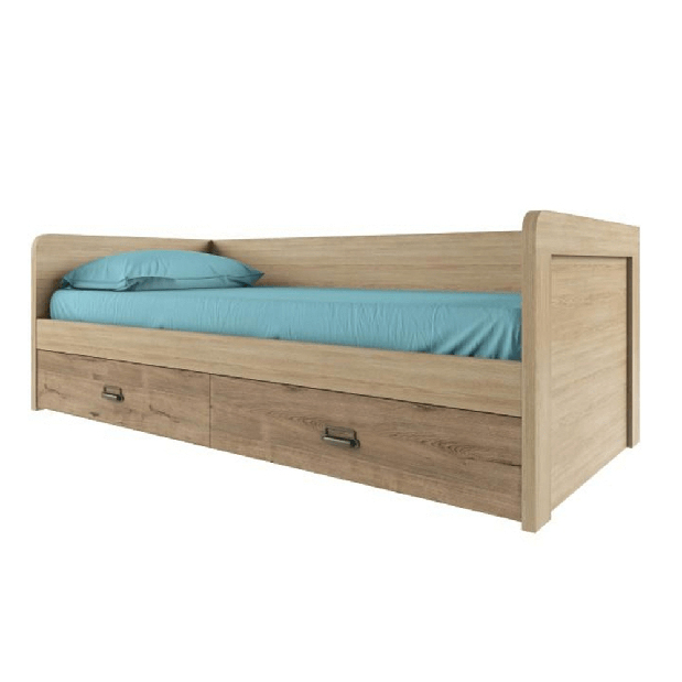 Jednolôžková posteľ 90 cm Mirach 2S/90 (s roštom a úl. priestorom) (dub madura + wellington) *výpredaj