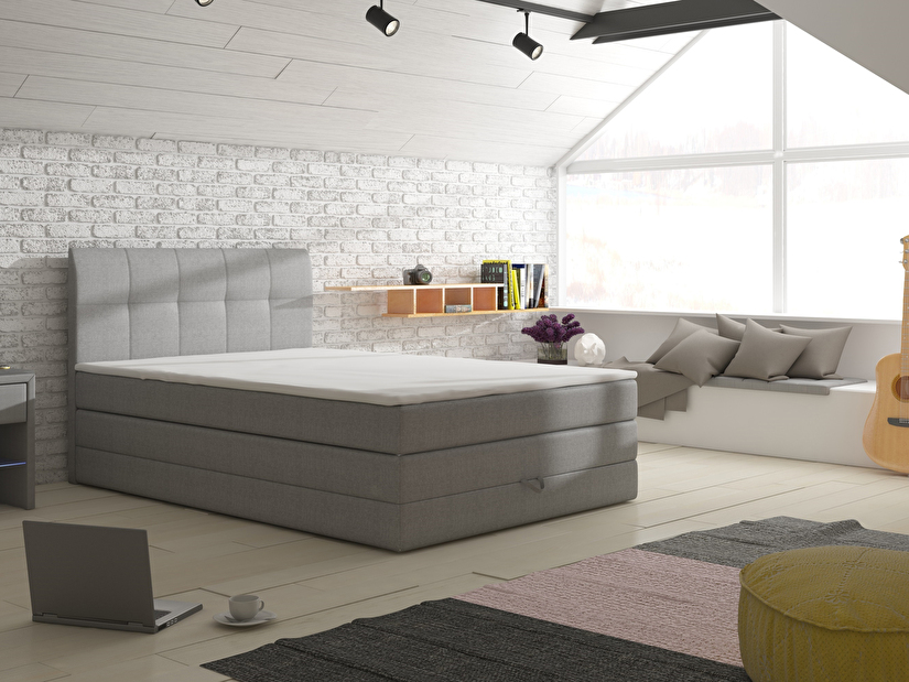 Manželská posteľ Boxspring 160 cm Visalia (s matracmi a úl. priestorom)