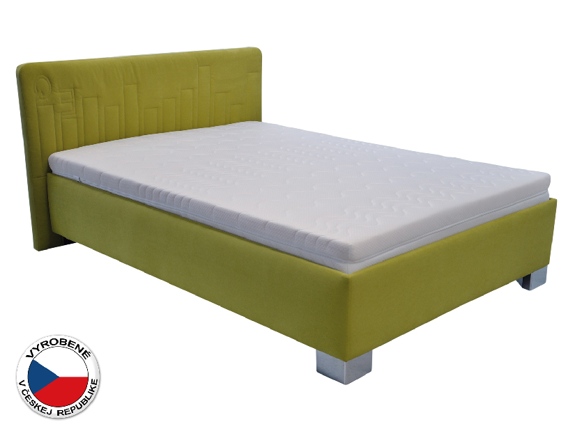 Manželská posteľ 140 cm Blanár Dona (zelená) (s roštom a matracom)