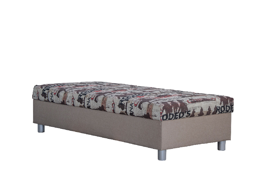 Jednolôžková posteľ (váľanda) 90 cm Blanár Inez (svetlohnedá + Rodeo 10) (s polyuretánovým matracom) (s úložným priestorom)