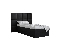 Jednolôžková posteľ s čalúneným čelom 90 cm Brittany 4 (čierna matná + čierna) (s roštom)
