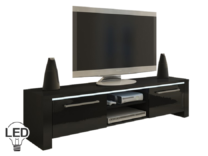 TV stolík/skrinka Helix (čierna + lesk čierny) *výpredaj