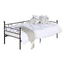 Jednolôžková posteľ 90 cm Rossa (s roštom) (čierna)
