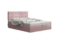 Manželská posteľ  Boxspring 160 cm Duel 1 (ružová) (s matracom a úložným priestorom)