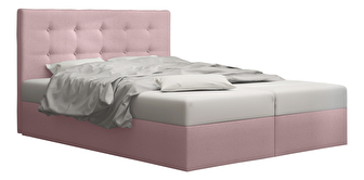 Manželská posteľ  Boxspring 180 cm Duel 1 Comfort (ružová) (s matracom a úložným priestorom)