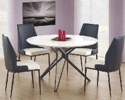 Jedálenský stôl Phylis (pre 4 osoby) (biela + tmavosivá)