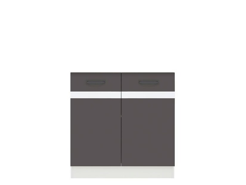 Dolná kuchynská skrinka pod drez BRW Junona line DK2D/80/82 (Sivý wolfrám + Lesk biely) *výpredaj