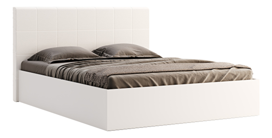 Manželská posteľ 160 cm Babylon B3 (biela) (s roštom a úl. priestorom)