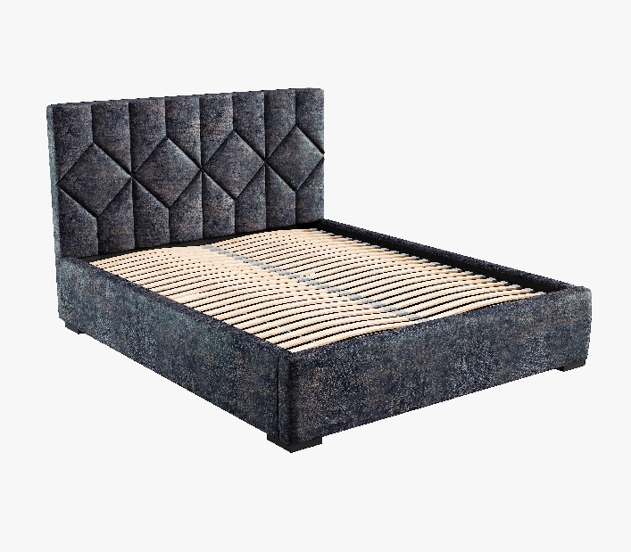 Čalúnená posteľ 160x200 cm Veggie (tmavosivá)