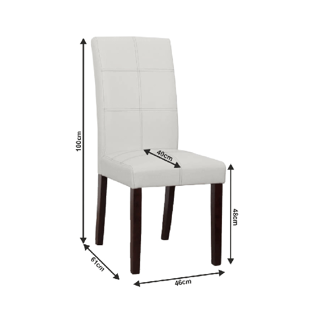 Jedálenská stolička Rianara R2 (biela + orech tmavý)