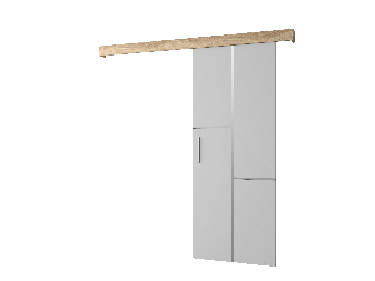Posuvné dvere 90 cm Sharlene VII (biela matná + dub sonoma + strieborná)