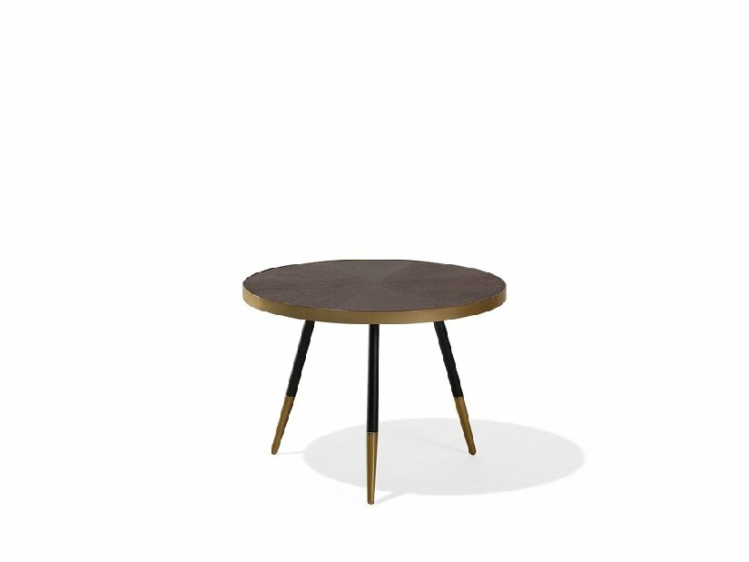 Konferenčný stolík Renola (tmavé drevo) (zlaté nohy) *výpredaj