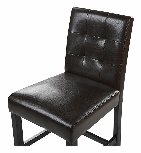 Set 2 ks. barových stoličiek MATON (syntetická koža) (hnedá)
