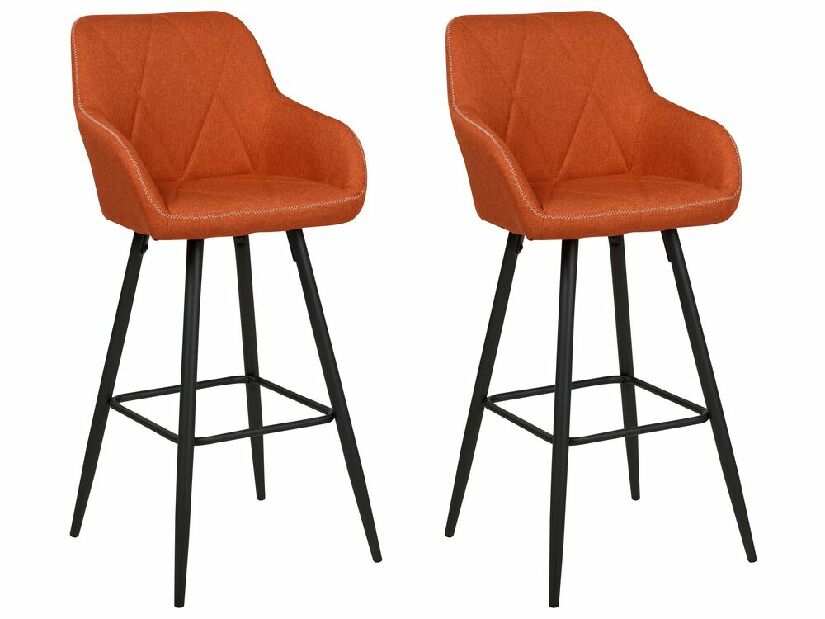 Set 2 ks barových stoličiek Donna (oranžová)