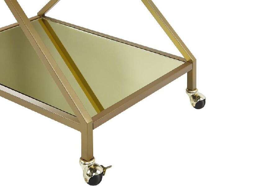 Servírovací vozík IVINTUS (zlatá) (zrkadlo)