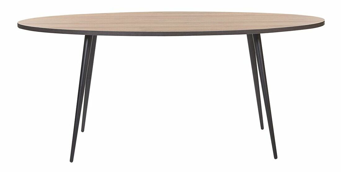Jedálenský stôl OTTIO (tmavé drevo + čierna) (pre 6 osôb)