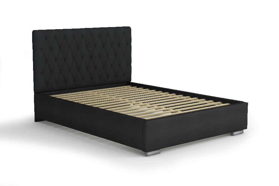 Manželská posteľ 160 cm Seaford (strieborná + čierna) (s roštom)