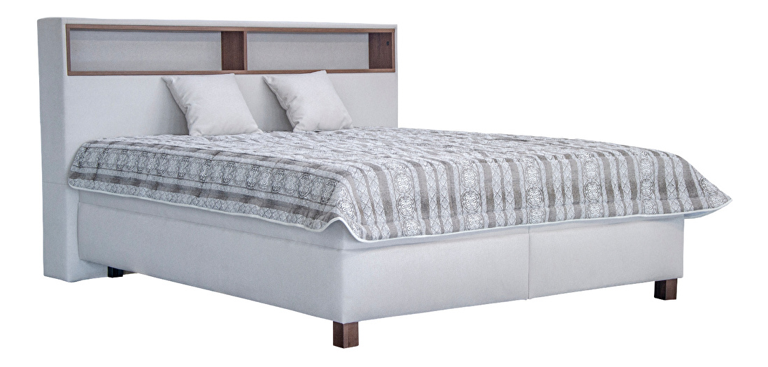 Manželská posteľ 180 cm Blanár Orson (biely krém) (s roštom a matracom Linda)