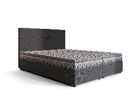 Manželská posteľ  Boxspring 180 cm Skonto (tmavosivá + vzor pletený) (s matracom a úložným priestorom)