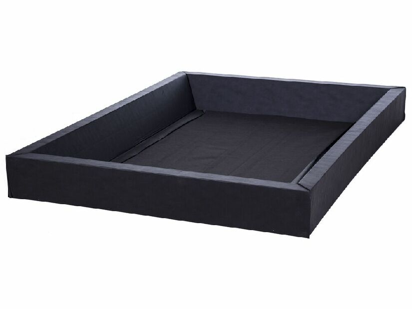 Manželská vodná posteľ 160 cm Anais (čierna koža) (s roštom a matracom)