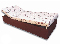 Jednolôžková posteľ (váľanda) 90 cm Darcy (Tmavohnedá 40 + Sand 10)