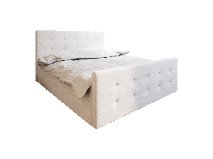 Manželská posteľ Boxspring 140 cm Milagros Comfort 1 (béžová) (s matracom a úložným priestorom)