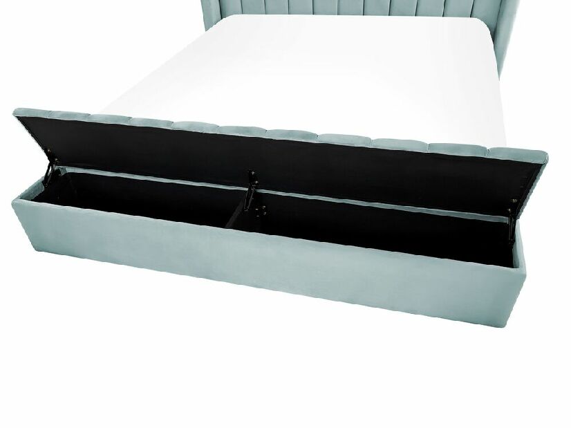 Manželská posteľ 180 cm Noya (mätová) (s roštom) (s úl. priestorom)