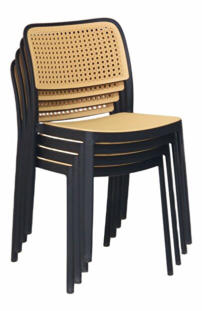 Jedálenská stolička RAVIN (čierna + béžová)