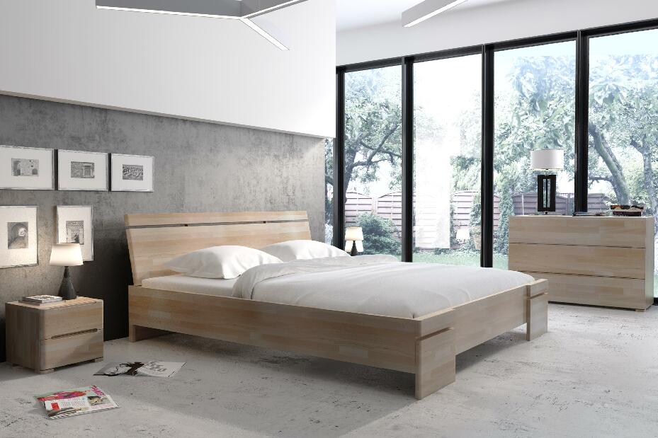 Manželská posteľ 200 cm Naturlig Bavergen Maxi ST (buk) (s roštom a úl. priestorom)