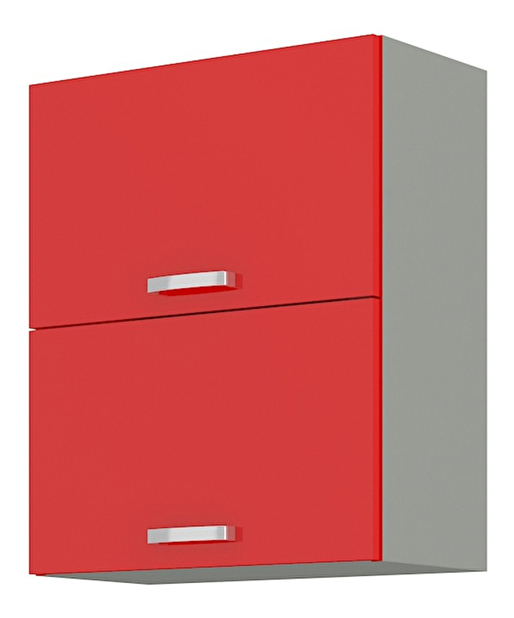 Horná kuchynská skrinka Roslyn 60 GU 72 2F (červená + sivá)