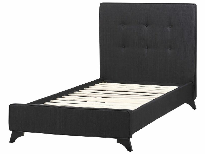 Jednolôžková posteľ 90 cm AMBRE (s roštom) (čierna)