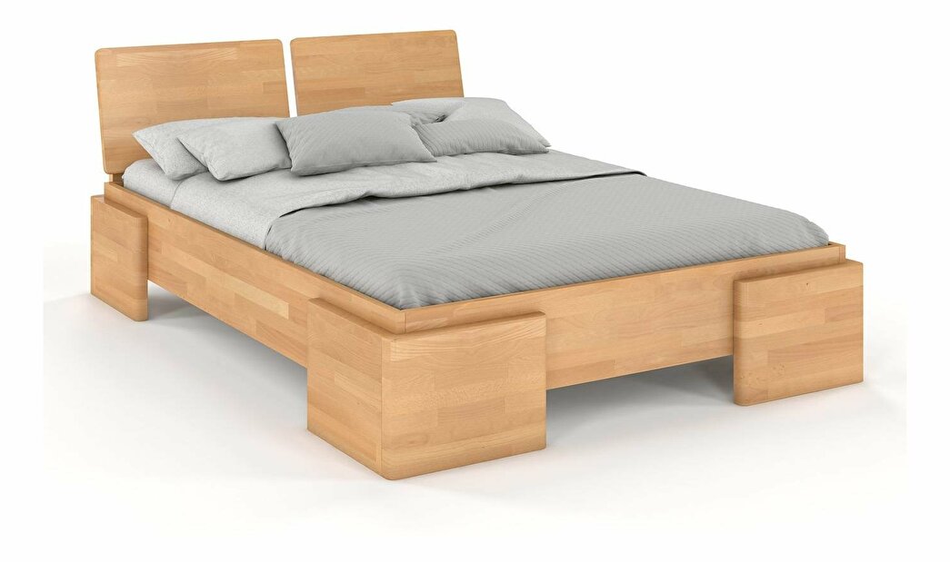 Manželská posteľ 180 cm Naturlig Jordbaer High (buk)