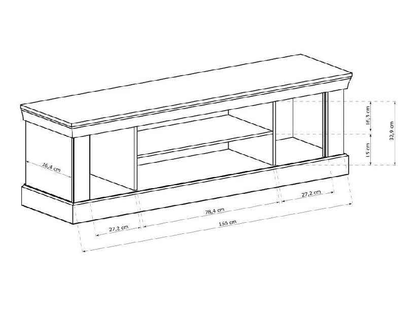 TV stolík/skrinka Atena 15 (craft zlatý)