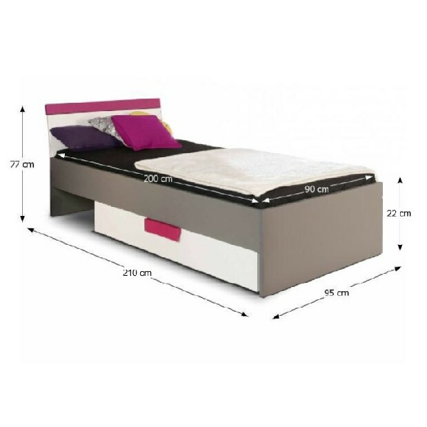 Jednolôžková posteľ 90 cm Libro Typ 09 LBLL09 *výpredaj