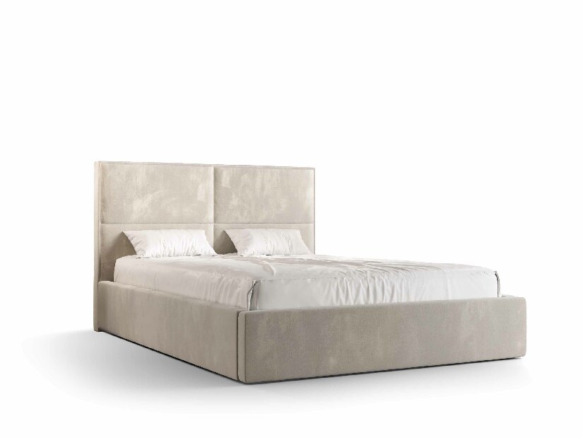 Manželská posteľ 180 cm Alfonso (béžová) (s roštom a úložným priestorom) *bazár