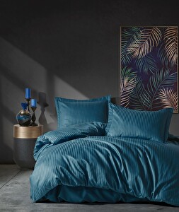 Súprava saténových obliečok 200 x 220 cm Elegance (modrá)