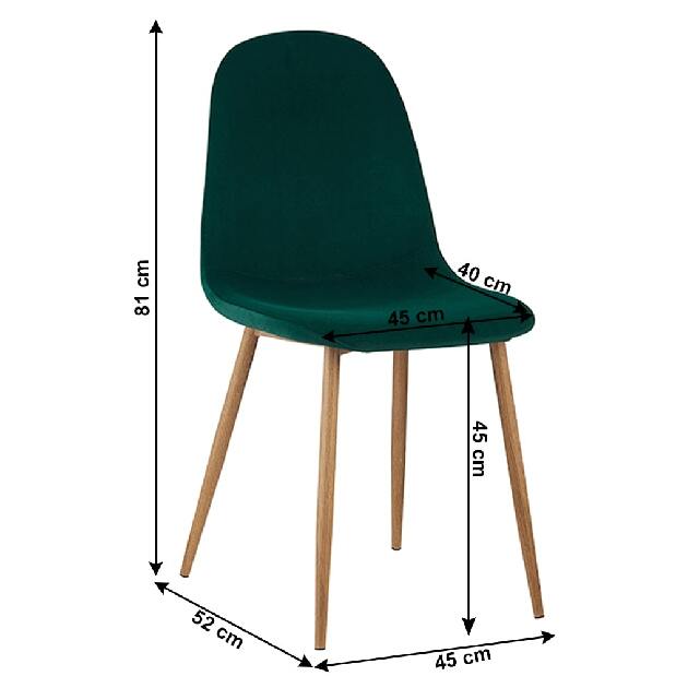 Jedálenská stolička Angelique (smaragdová + buk)