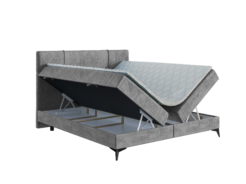 Kontinentálna posteľ 160 cm Nivela (betón) (s matracom a úl. priestorom)