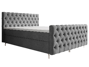 Manželská posteľ 180 cm Clinton Bonell (tmavosivá) (s roštom, s úl. priestorom)