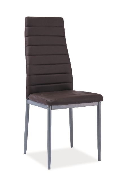 Jedálenská stolička Herbert alu (ekokoža hnedá)