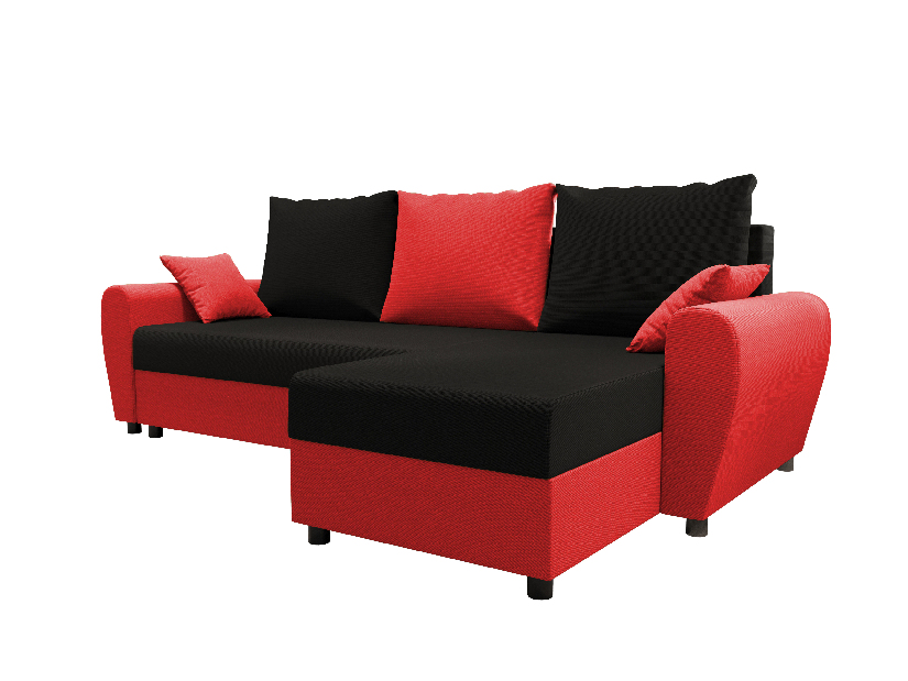 Rohová sedacia súprava Fleur L (červená + čierna) (P)