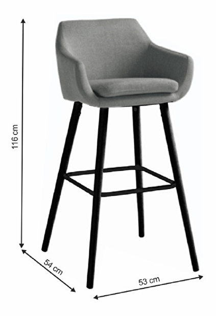 Barová stolička Taha (sivá)