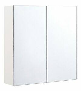 Kúpeľňová skrinka Navza (biela + strieborná)