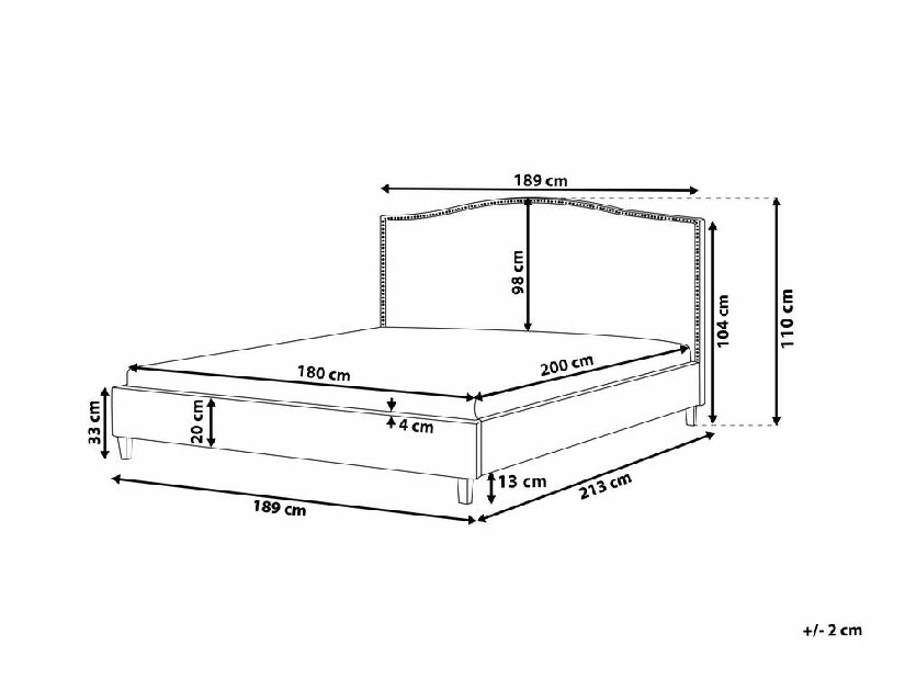 Manželská posteľ 180 cm MONTHY (s roštom) (béžová)