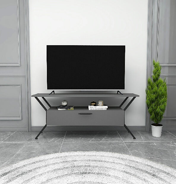 TV stolík/skrinka Tarzan (Antracit + Čierna)