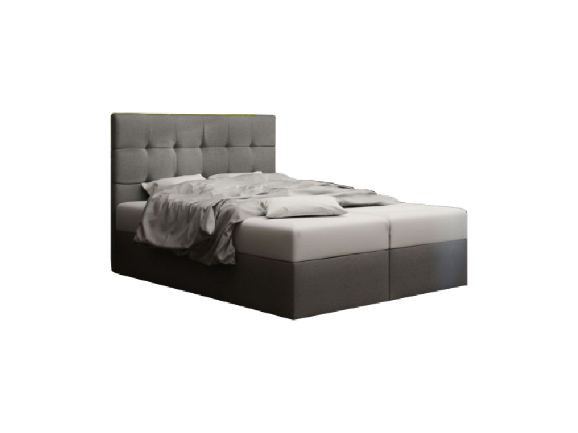 Manželská posteľ Boxspring 180 cm Duel 2 Comfort (sivá) (s matracom a úložným priestorom)