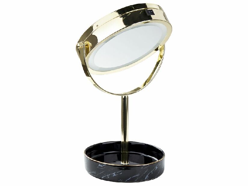 Kozmetické zrkadlo Shevaun (zlatá) (s LED osvetlením)