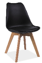 Jedálenská stolička Aste (čierna + dub)
