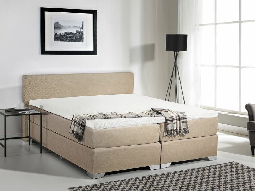 Manželská posteľ Boxspring 180 cm PREMIER (s matracmi) (béžová)